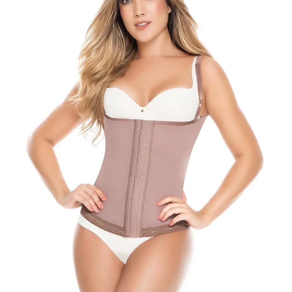 Abdominal binder with front suspenders